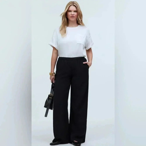 Madewell Pants - NEW Madewell Women’s XS True‎ Black Pull-On Wide-Leg Pants in Softdrape NWT